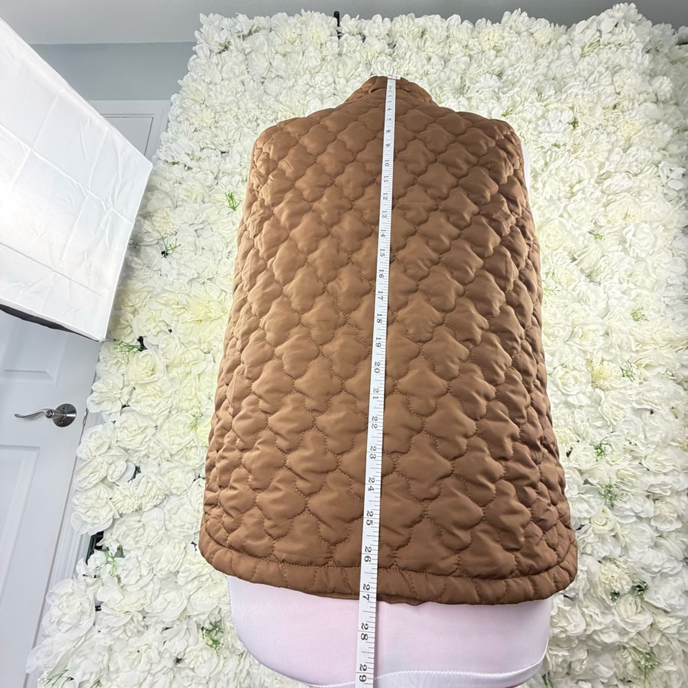 Evaless Camel Quilted Puffer Vest Womens Large Lightweight Fall Winter Jacket - Picture 4 of 11